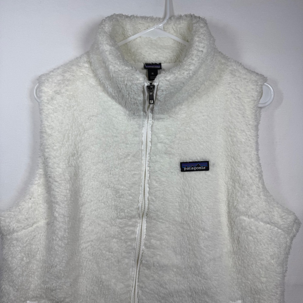 Patagonia Los Gatos Fleece Vest Womens XL White Full Zip 25216 FA22